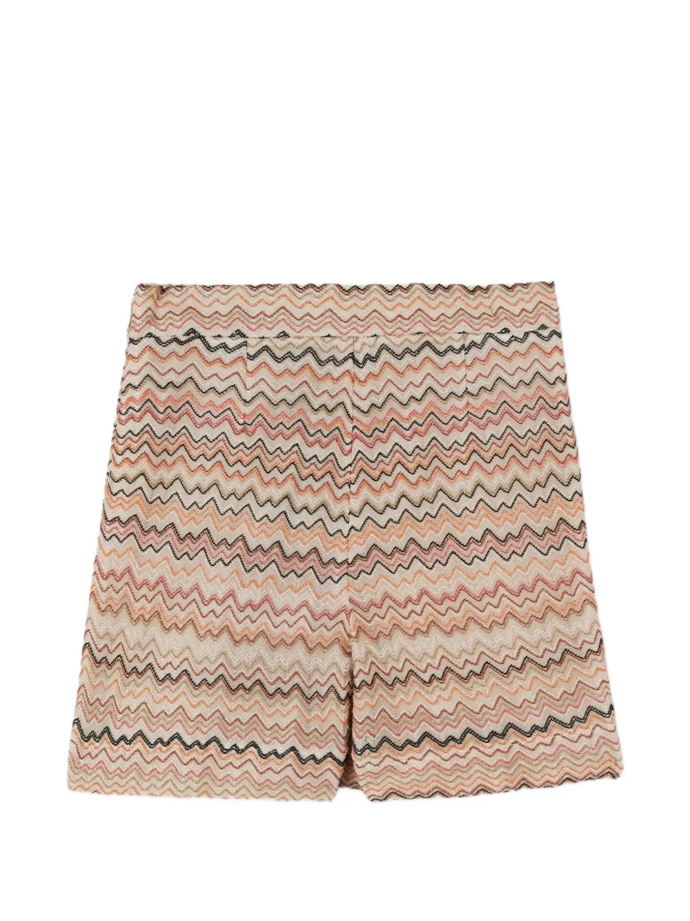 Missoni Kids Gebreide wikkelshorts met zigzag-patroon Beige