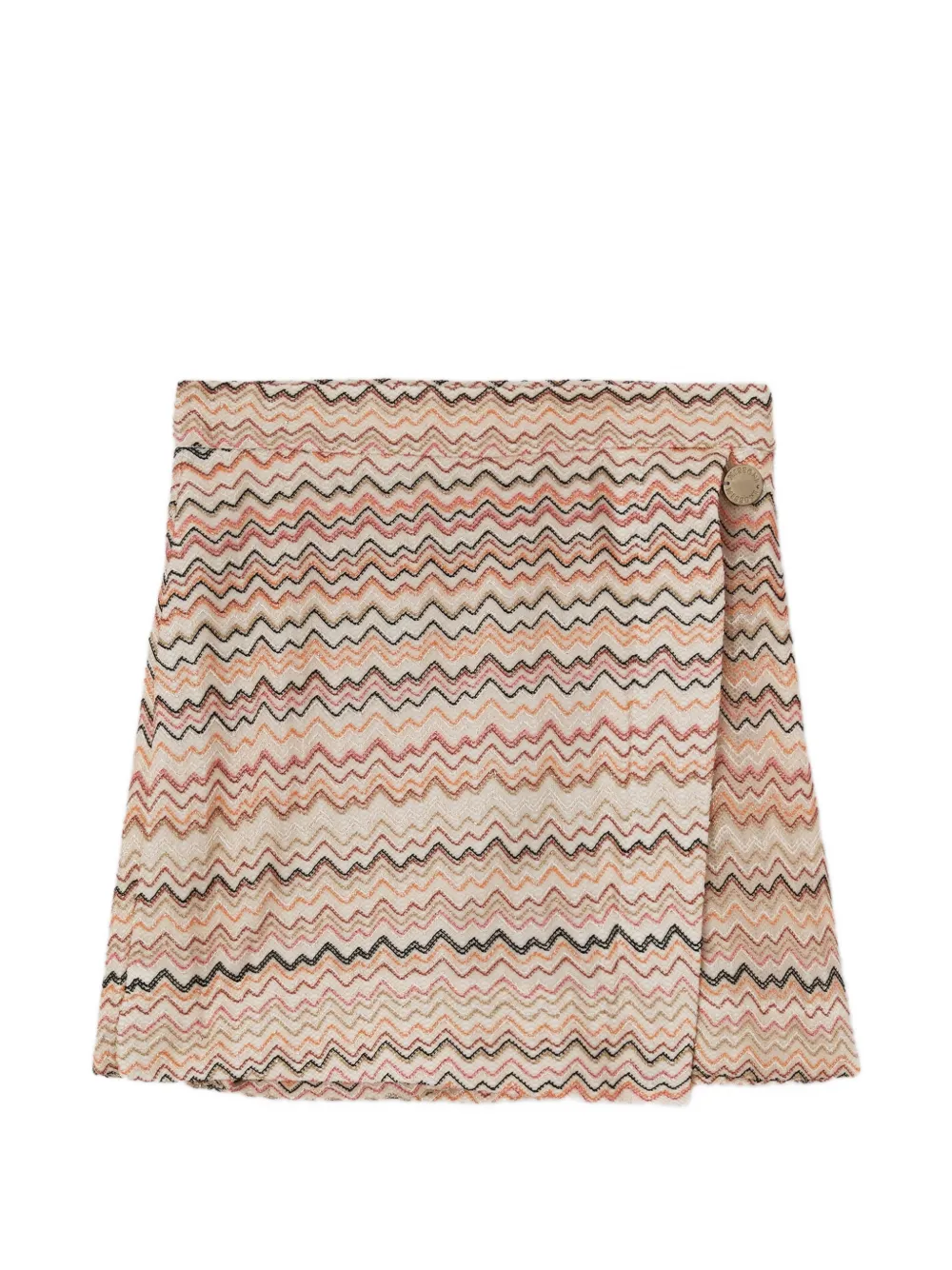 Missoni Kids zigzag-knit wrap short - Nude