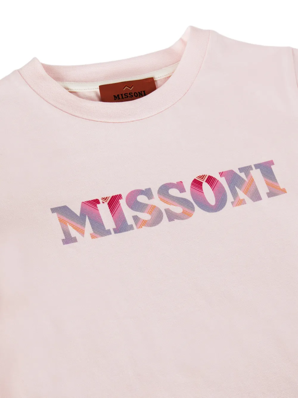 Missoni Kids T-shirt met logoprint Roze