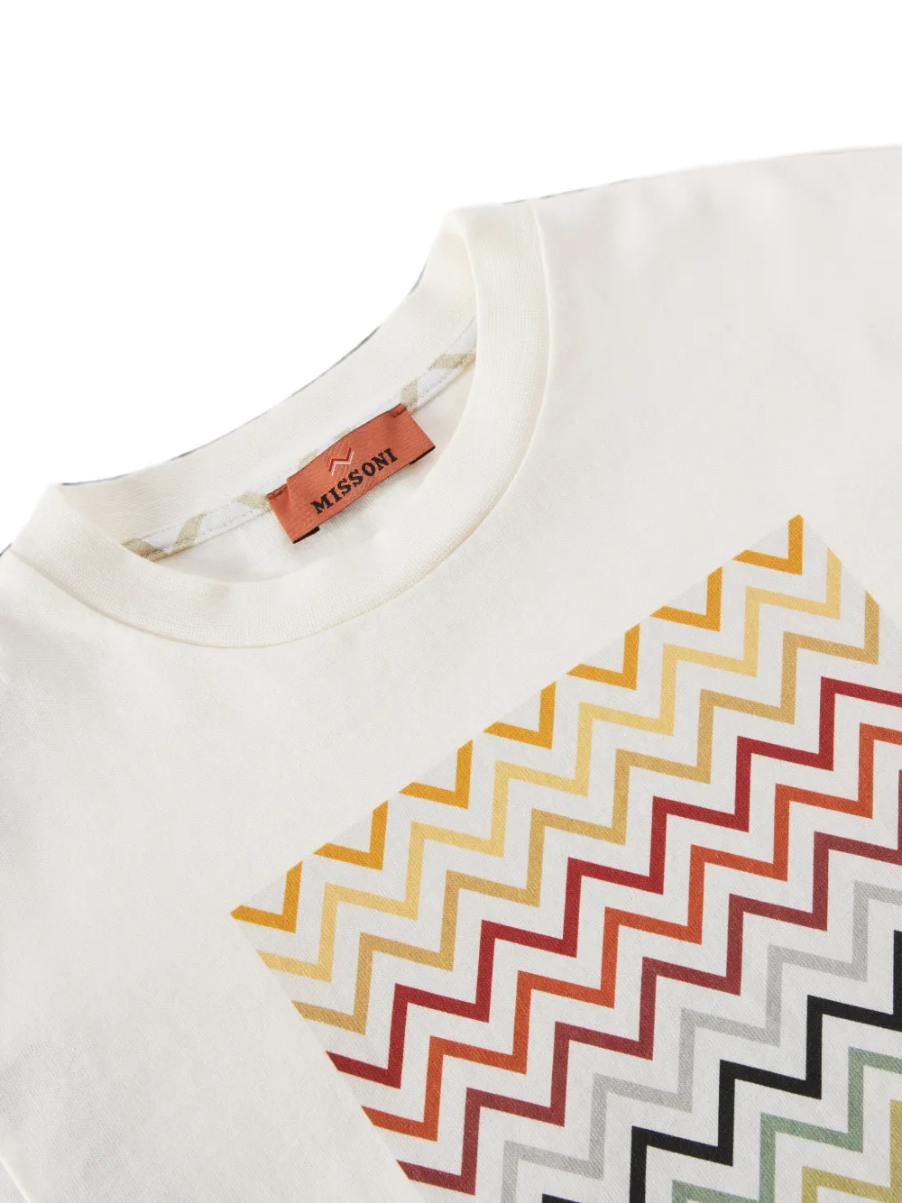 Missoni Kids T-shirt met zigzagprint Beige