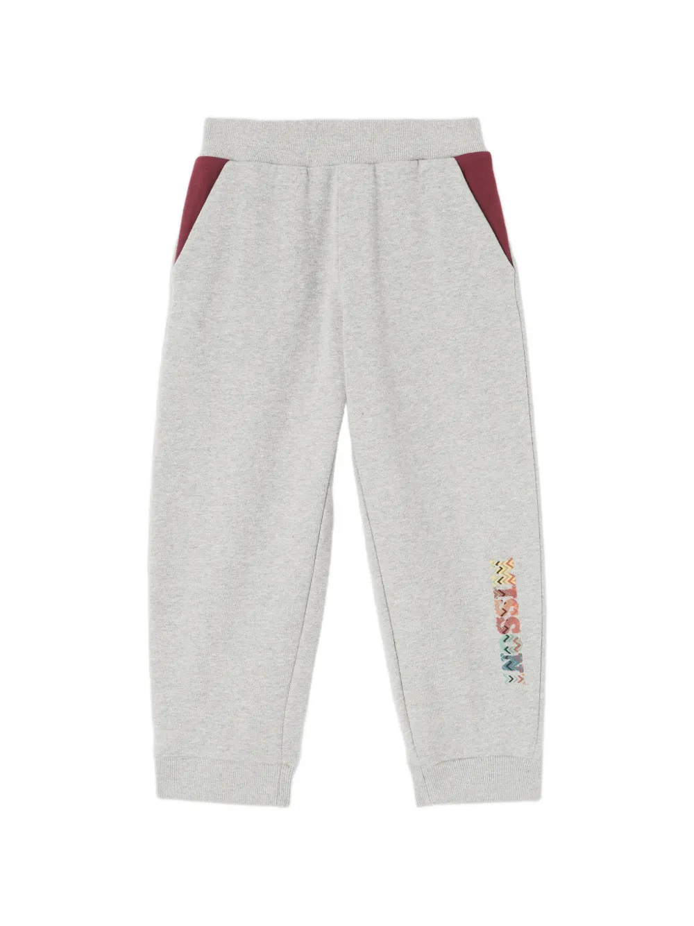 Missoni Kids logo-embroidered contrast-panel track pants - Grigio