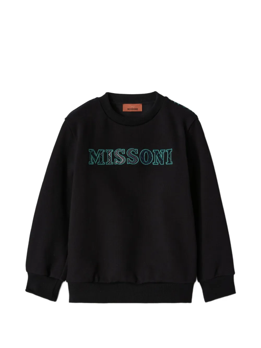 Missoni Kids Felpa con stampa a zigzag e logo - Nero