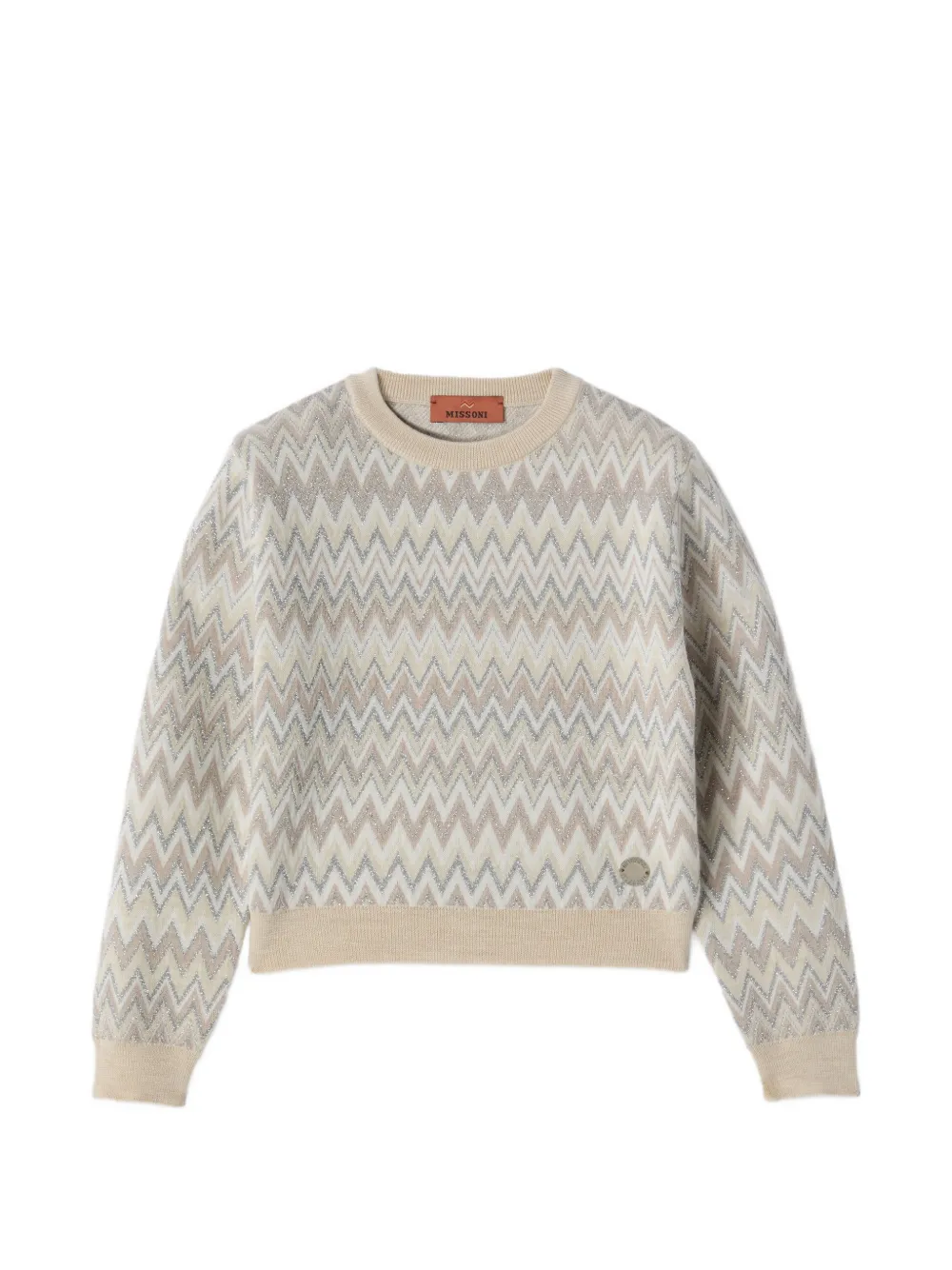 Missoni Kids zigzag-knit sweater - Nude