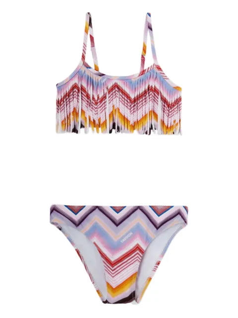 Missoni Kids zigzag fringed bikini