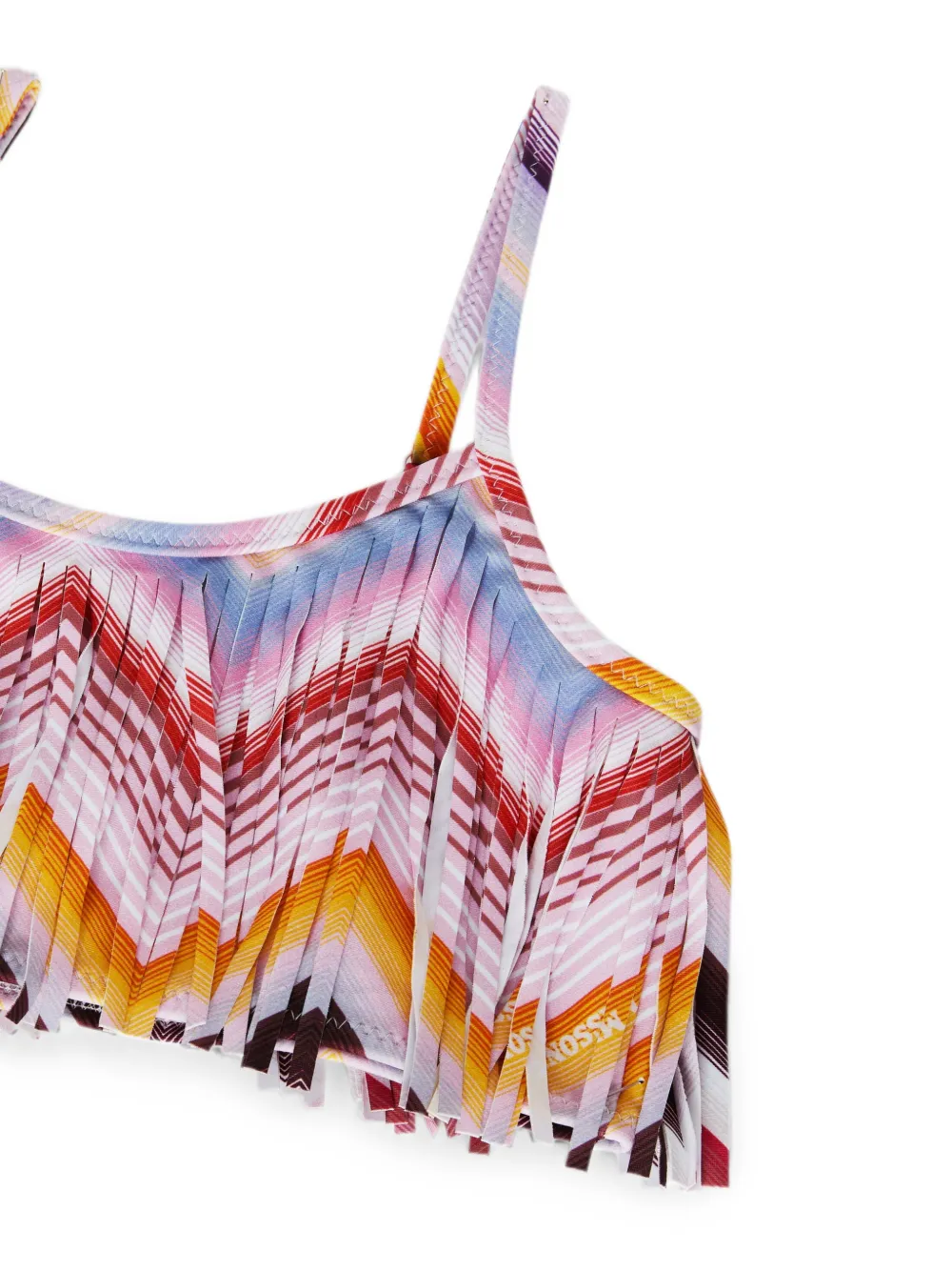 Missoni Kids Bikini met franje en zigzag-patroon Roze