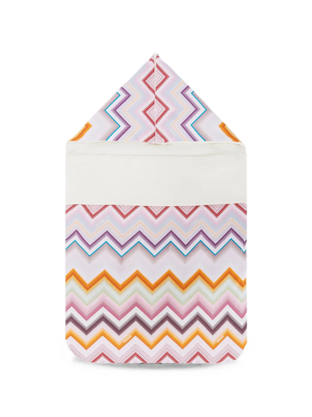Missoni Kids zigzag-print hooded sleep bag - Nude