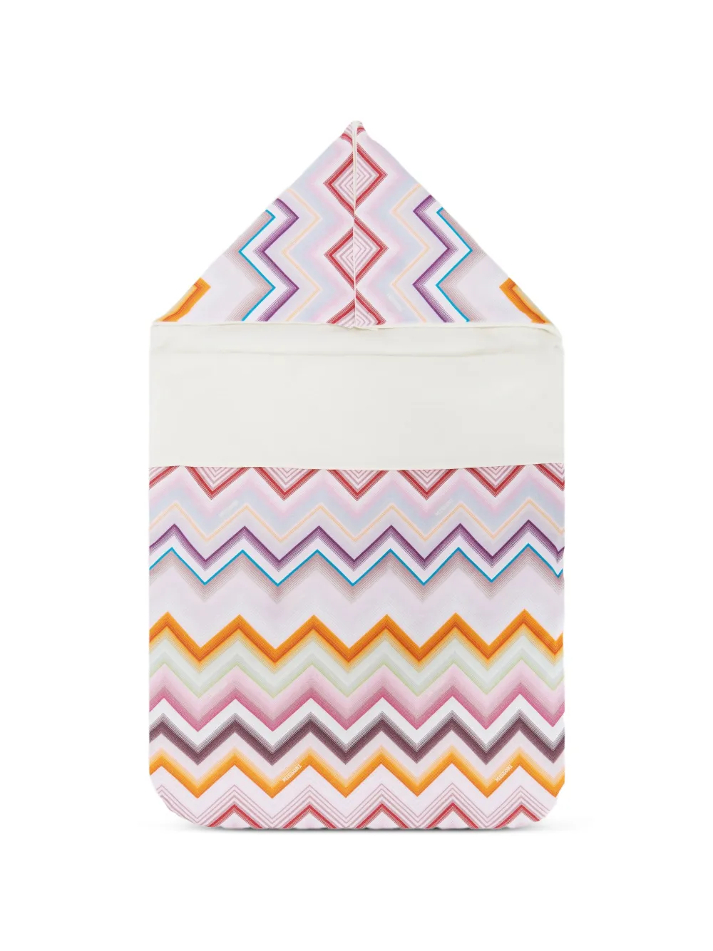 Missoni Kids zigzag-print hooded sleep bag - Toni neutri