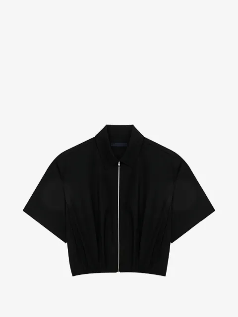 Juun.J zip-up gathered shirt