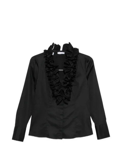 ZANETTI ruffled-trim long-sleeve blouse