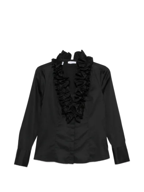 ZANETTI ruffled-trim long-sleeve blouse