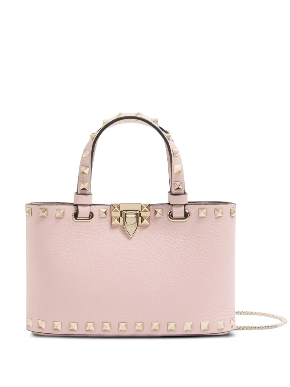 Valentino Garavani Borsa shopper Rockstud mini in pelle di vitello - Rosa