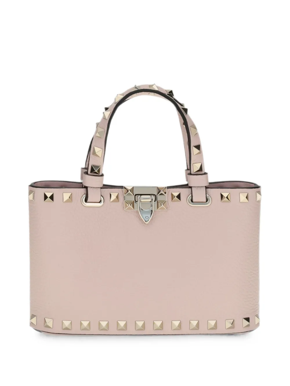 Valentino Garavani Rockstud mini-shopper van korrelig kalfsleer Roze
