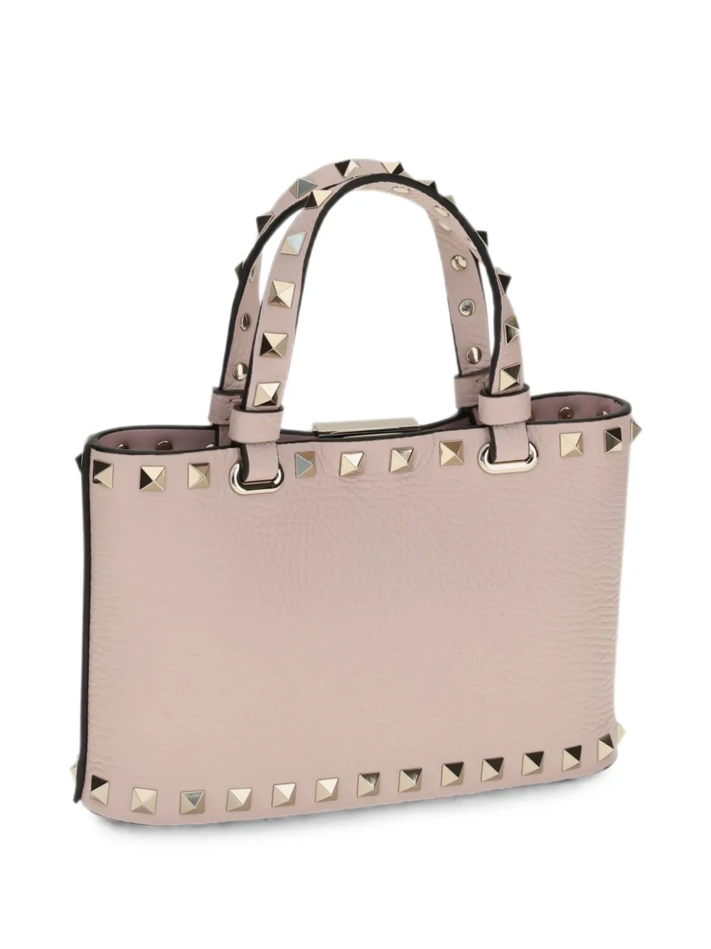 Valentino Garavani Rockstud mini-shopper van korrelig kalfsleer Roze
