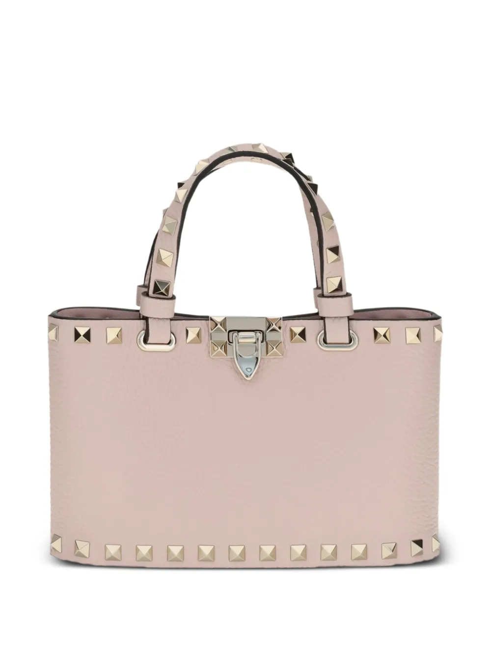Valentino Garavani Borsa shopper Rockstud mini in pelle di vitello - Rosa