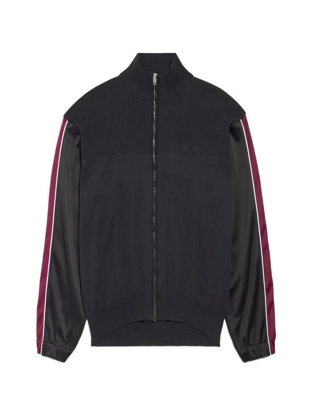 Balenciaga Felpa con logo ricamato e zip - Grigio