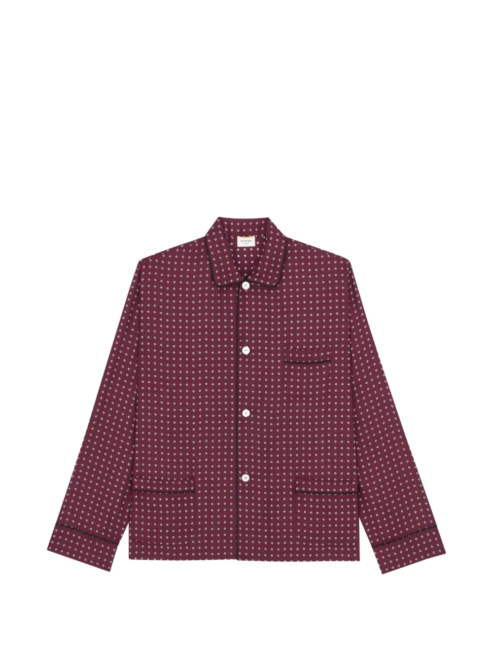 Saint Laurent Zijnden pyjamatop met geometrische print Rood
