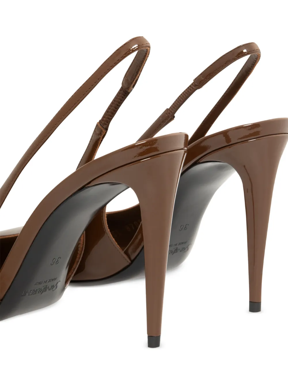 Saint Laurent Guermantes patent slingback pumps Bruin