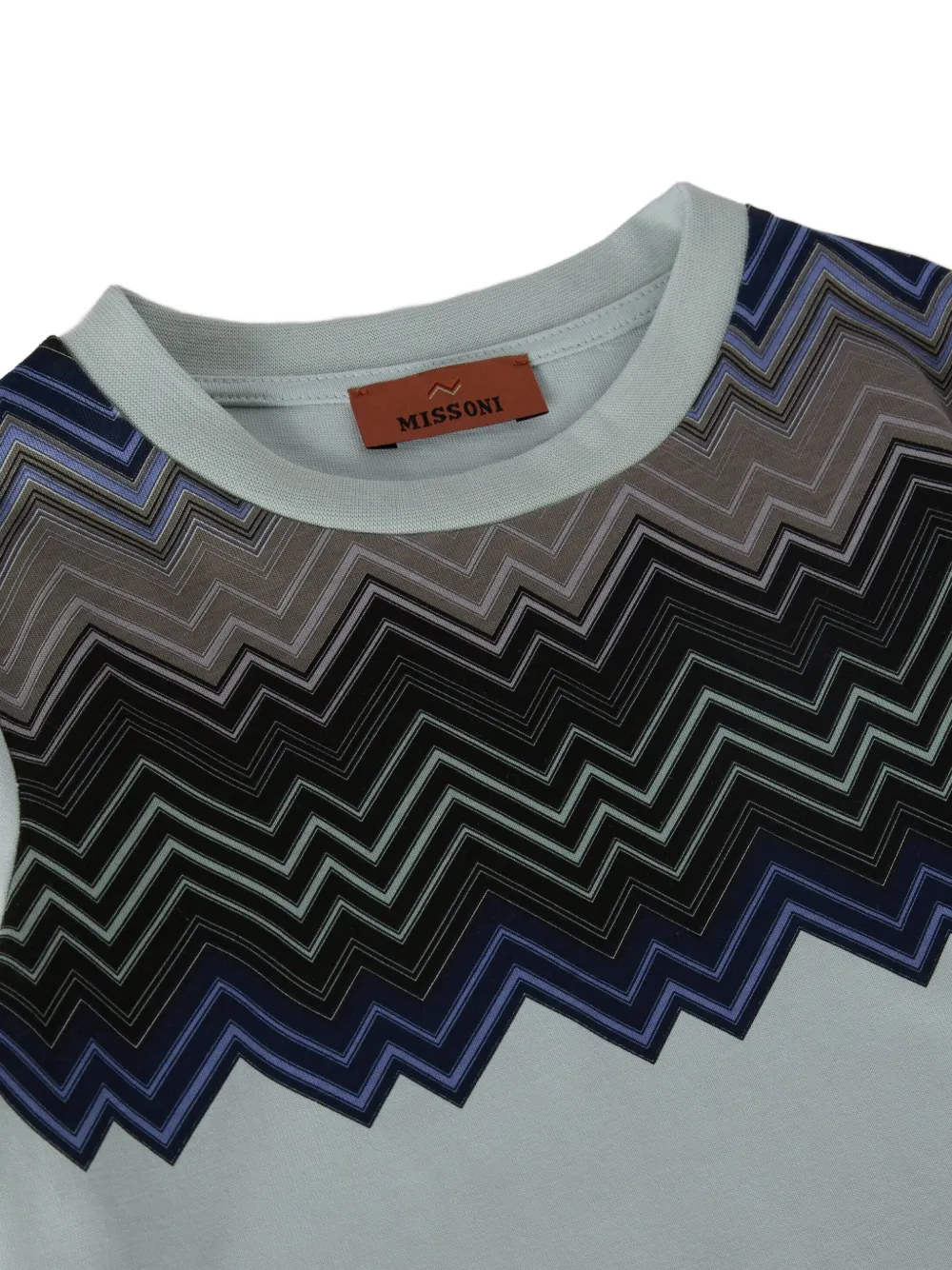 Missoni Kids T-shirt met zigzagprint Blauw