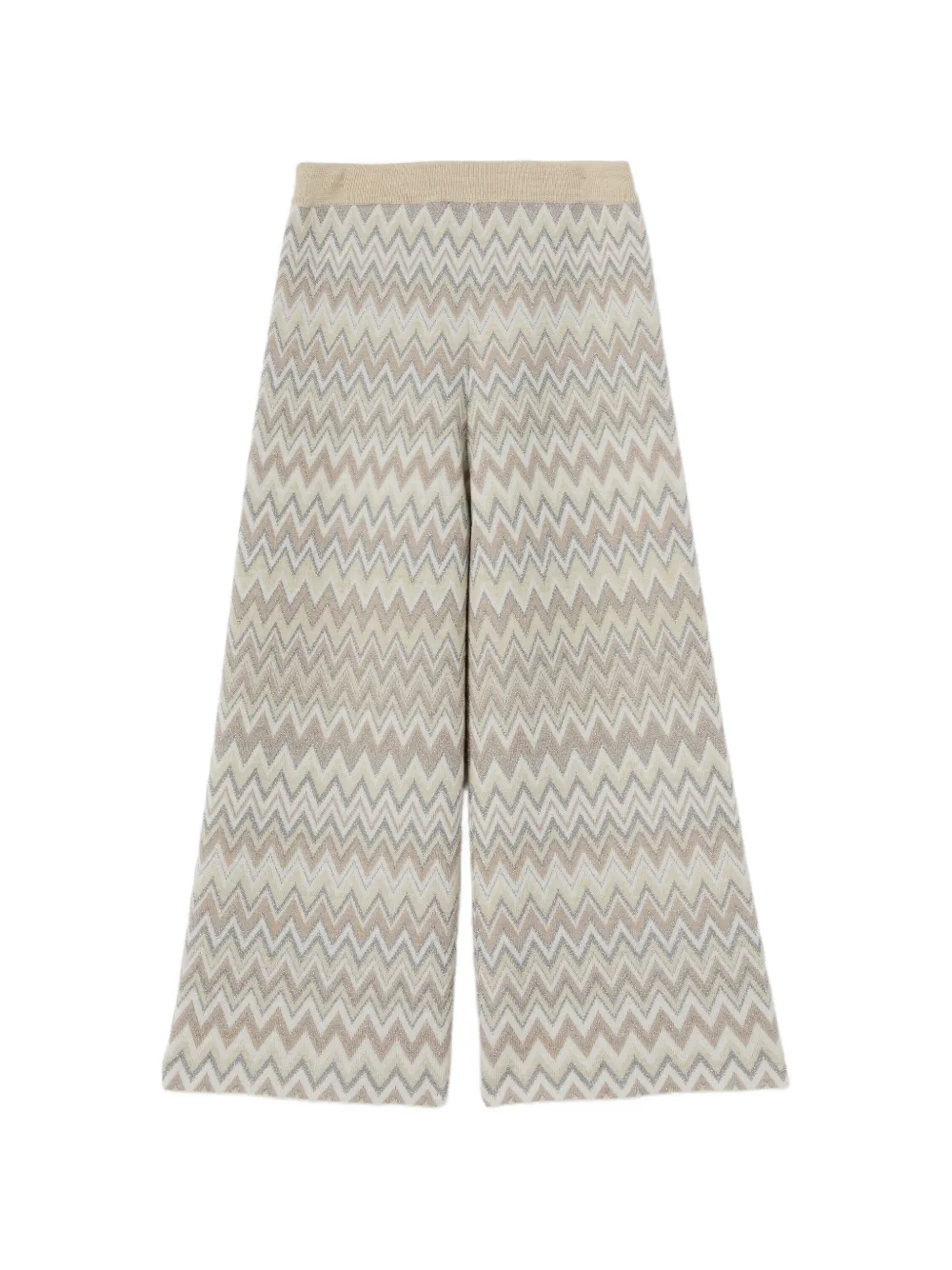Missoni Kids Pantaloni a palazzo con motivo a zigzag - Toni neutri
