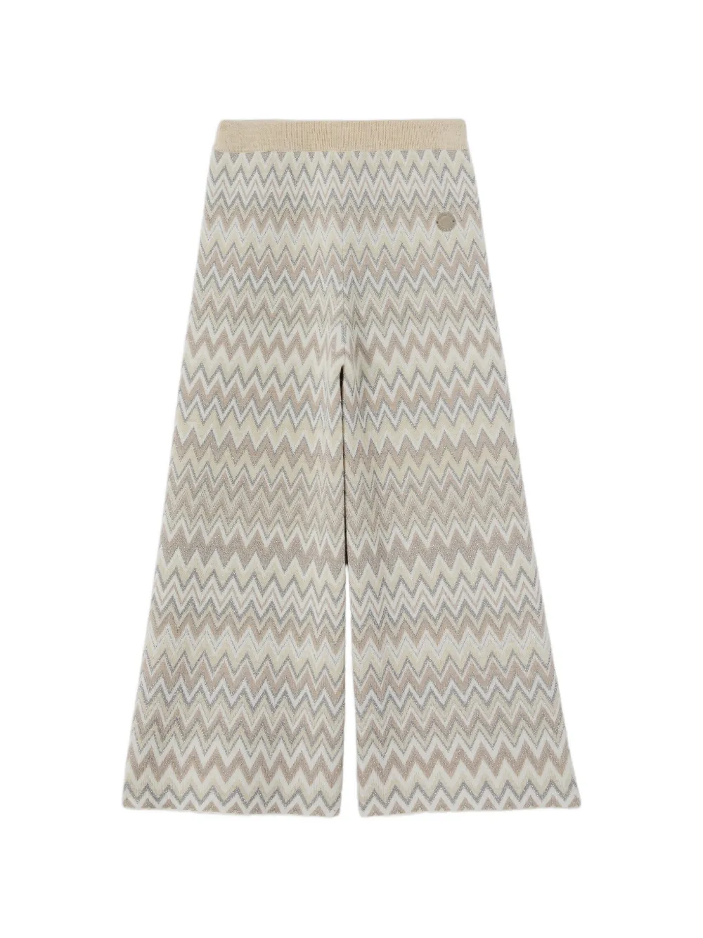 Missoni Kids Palazzo broek met zigzag-patroon Beige