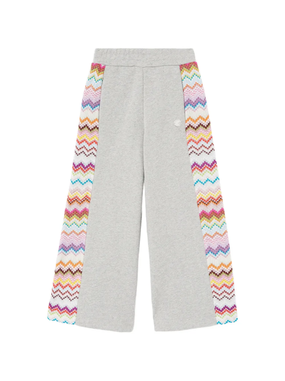 Missoni Kids Pantaloni sportivi con bordo a zigzag - Grigio