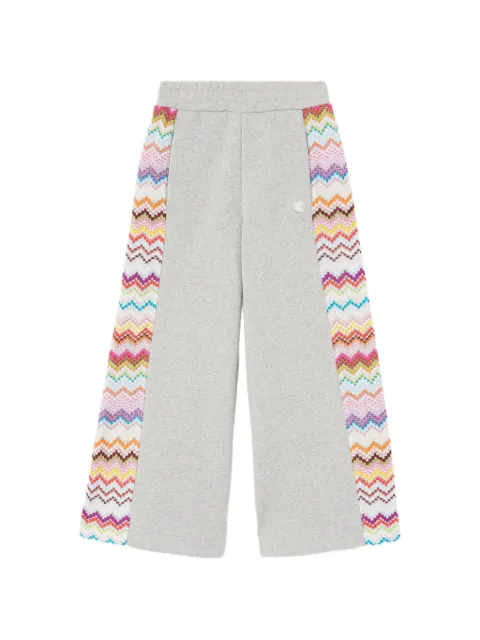 Missoni Kids pants con ribete en zigzag