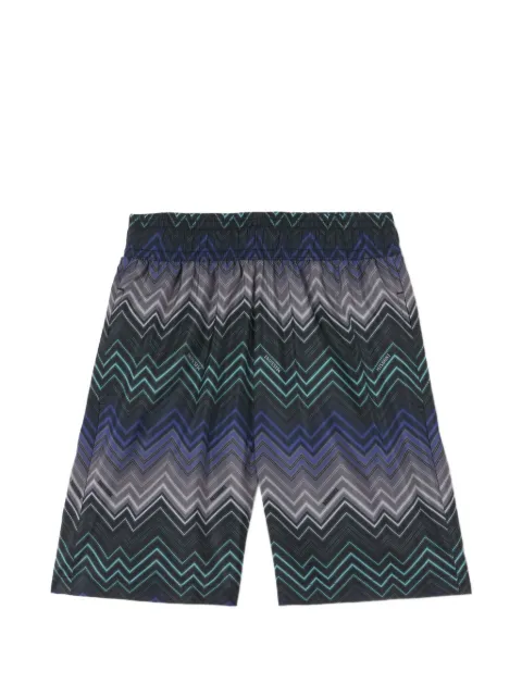 Missoni Kids shorts de playa con estampado en zigzag