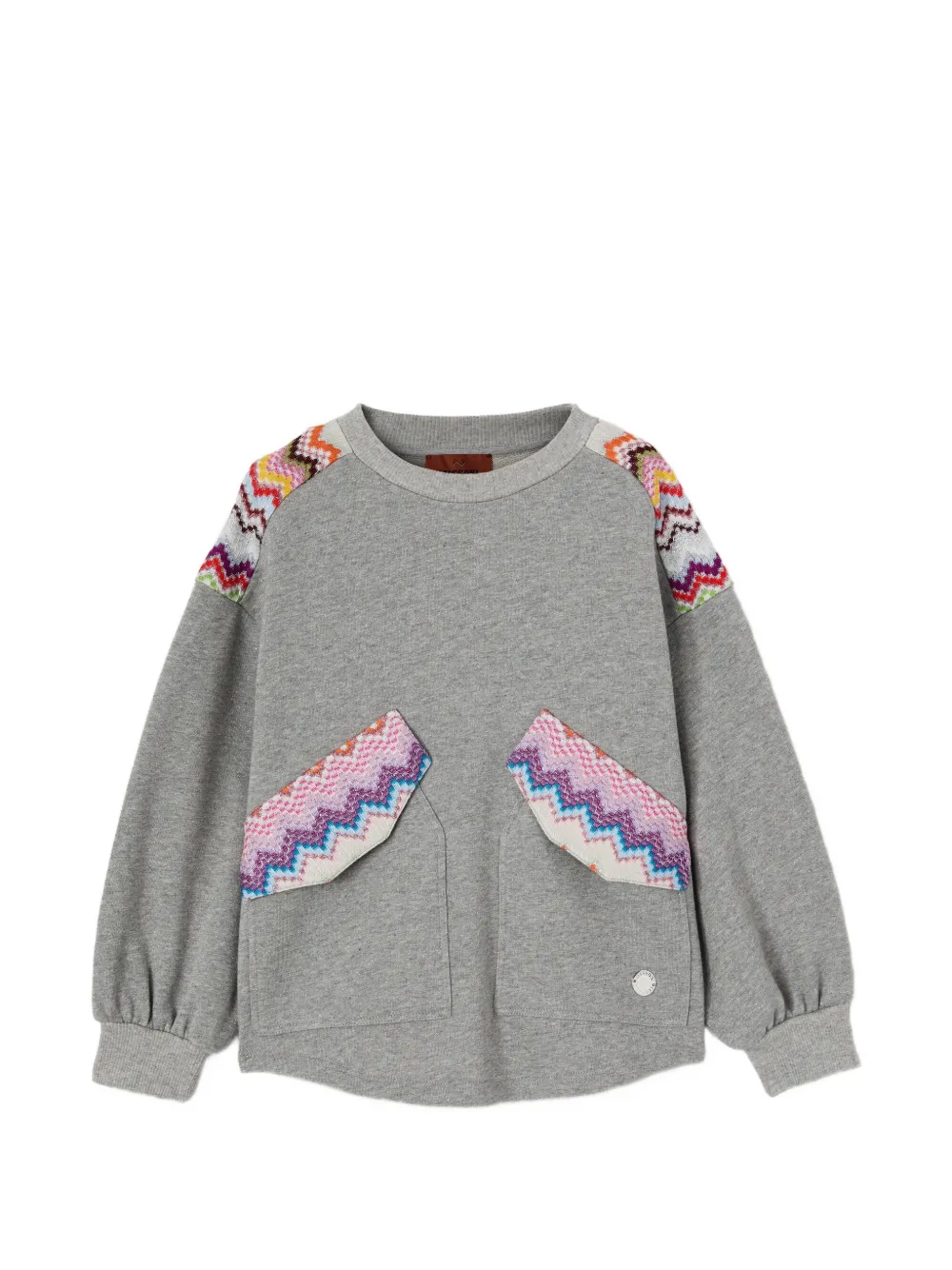 Missoni Kids sweat à empiècement zig-zag - Gris Missoni Kids sweat à empiècement zig-zag - Gris
