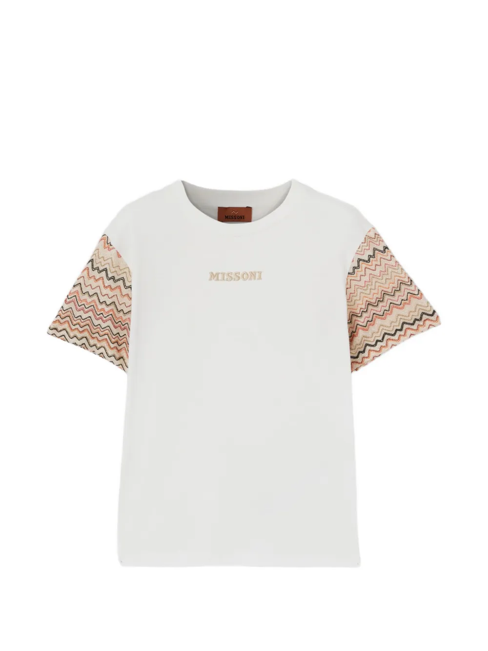 Missoni Kids T-shirt con maniche a zigzag - Bianco