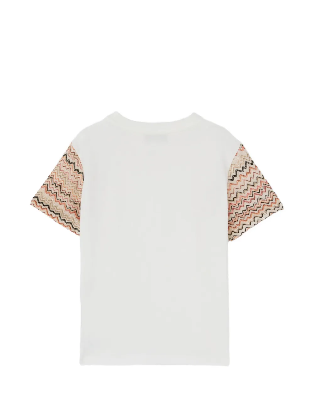 Missoni Kids Gebreid T-shirt met zigzag-patroon Wit
