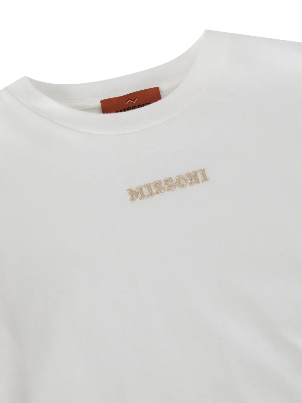 Missoni Kids Gebreid T-shirt met zigzag-patroon Wit