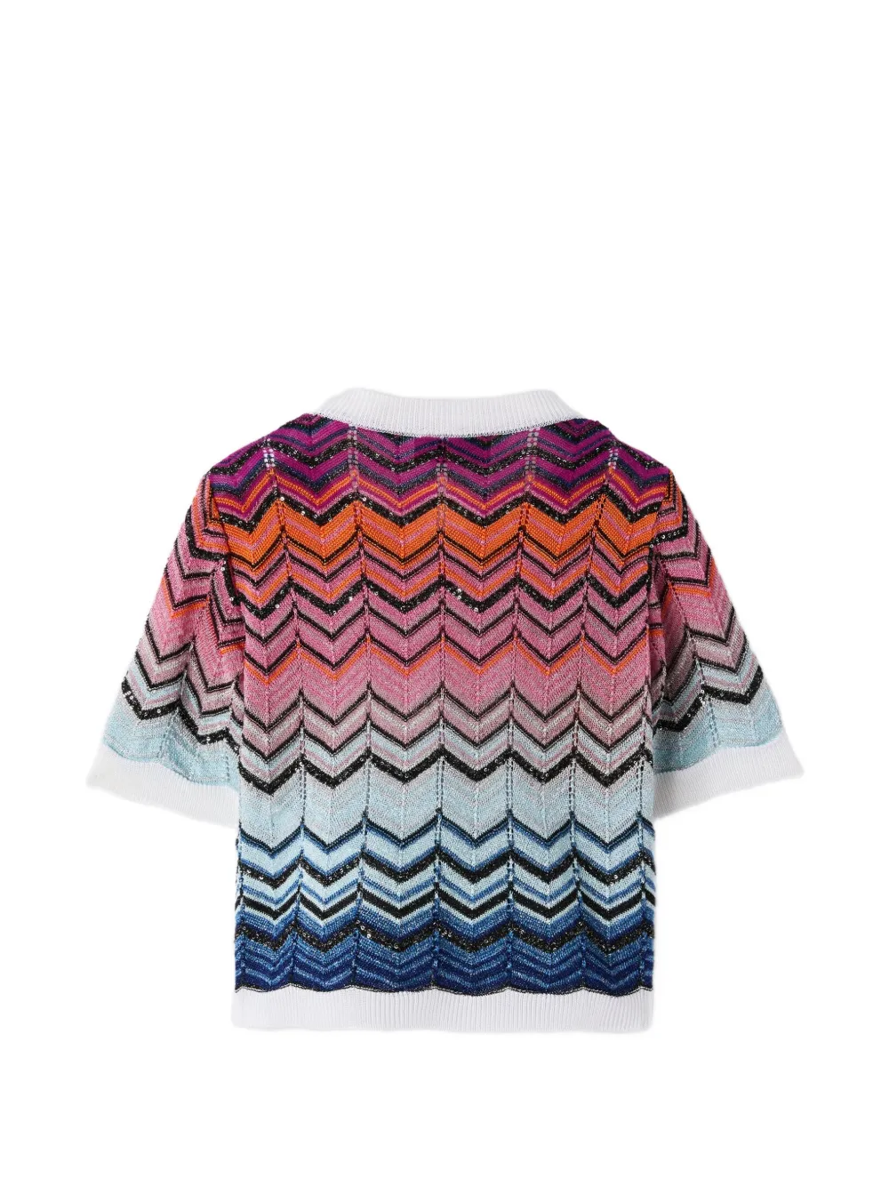 Missoni Kids Gebreide trui verfraaid met pailletten en zigzag-patroon Blauw