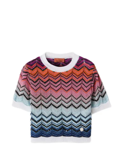 Missoni Kids suéter tejido en zigzag bordado con lentejuelas