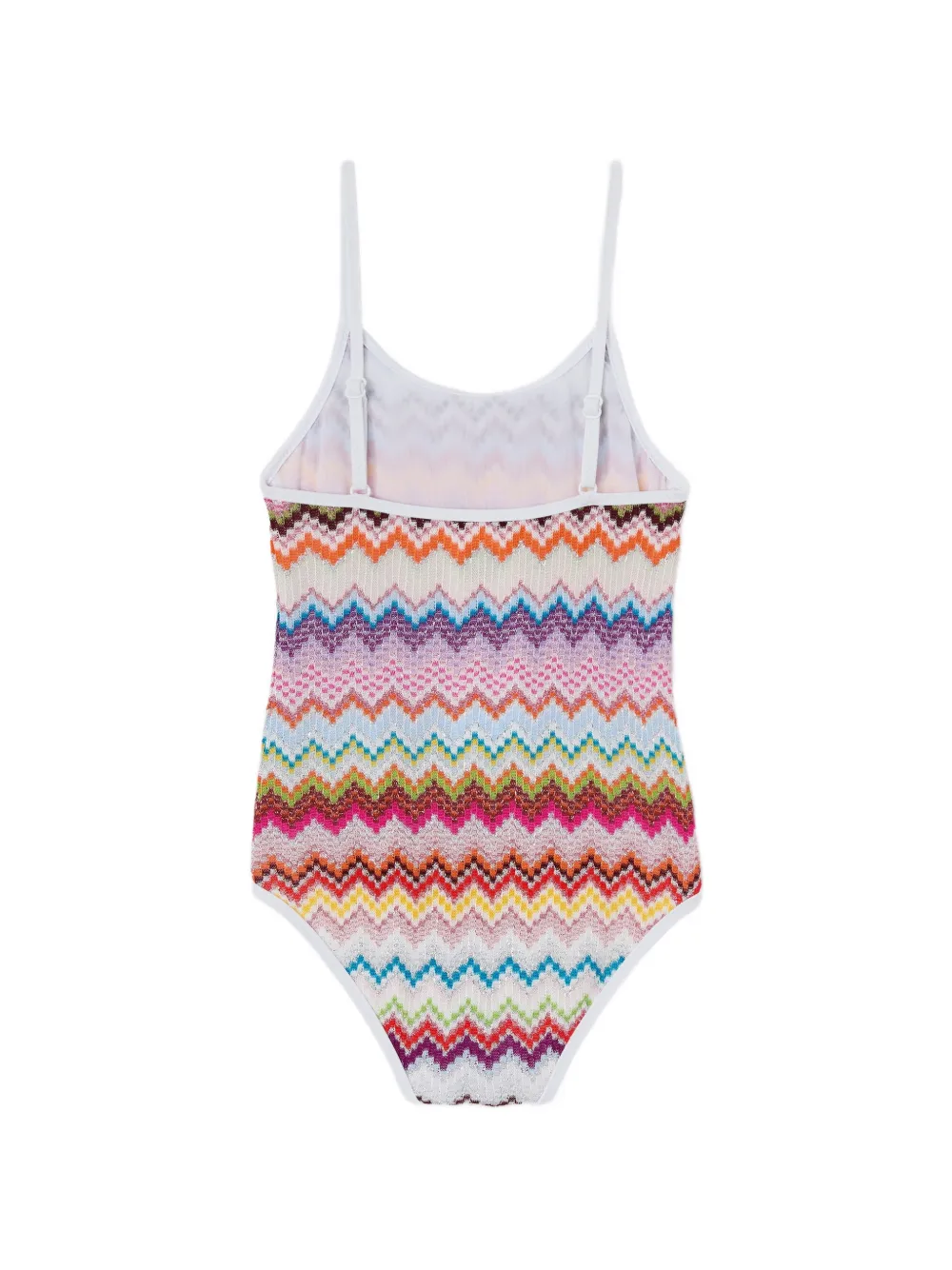 Missoni Kids Gebreid badpak met zigzag-patroon Wit