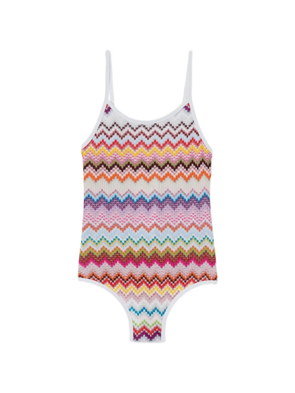 Missoni Kids zigzag knit swimsuit - Weiß