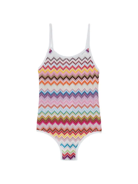 Missoni Kids zigzag knit swimsuit