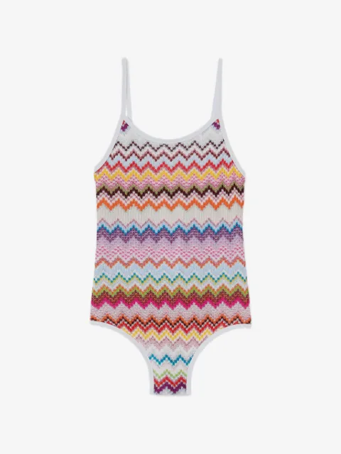 Missoni Kids bañador de punto en zigzag