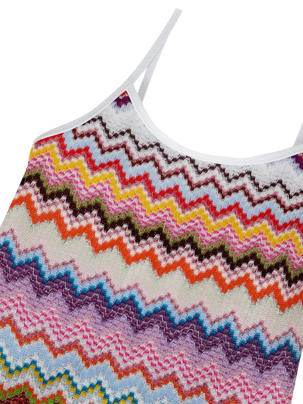 Missoni Kids Gebreid badpak met zigzag-patroon Wit