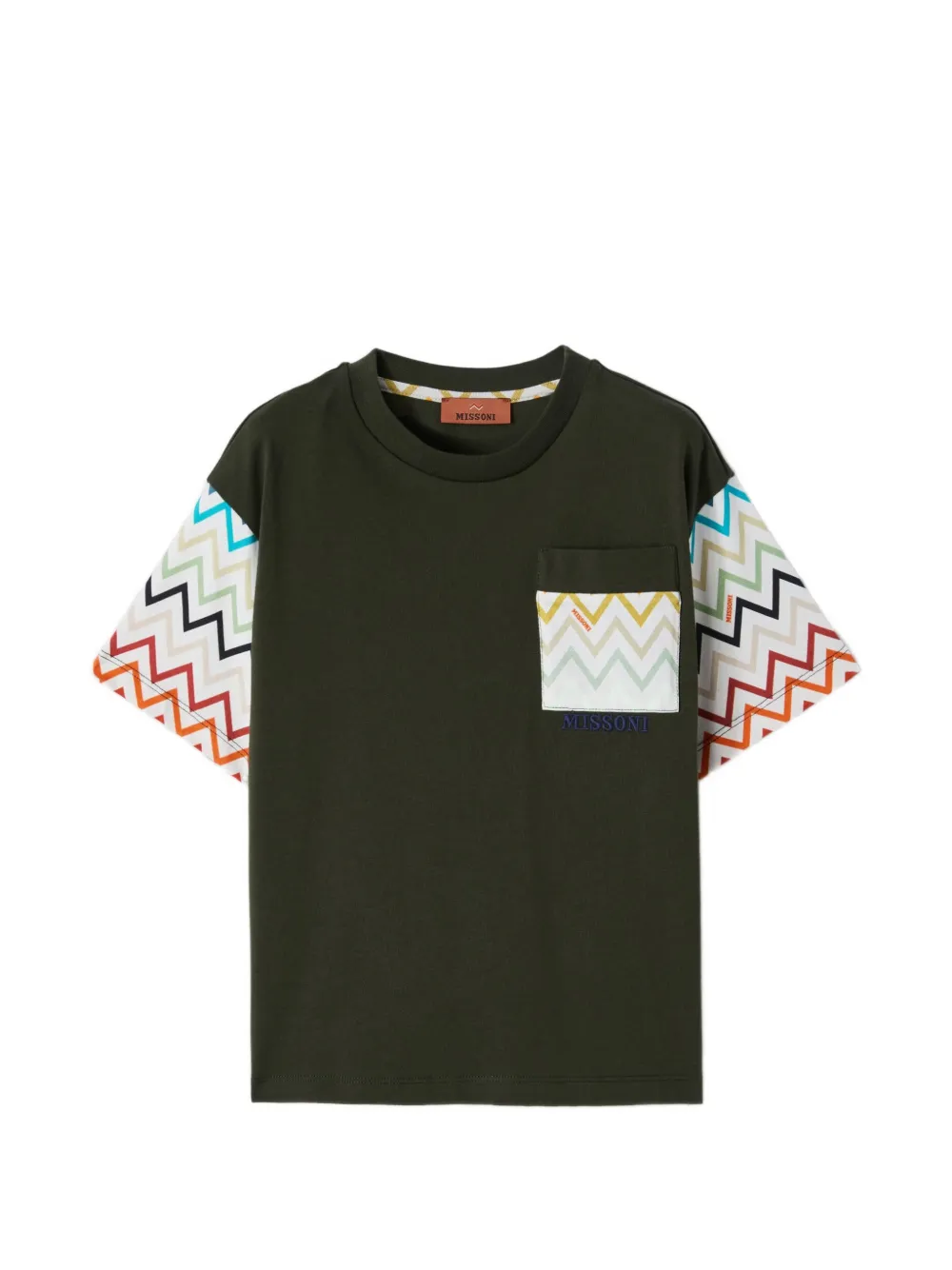 Missoni Kids zigzag-print pocket T-shirt - Grün