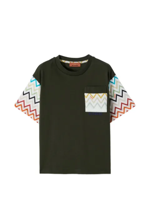 Missoni Kids T-shirt met zigzagprint en zak