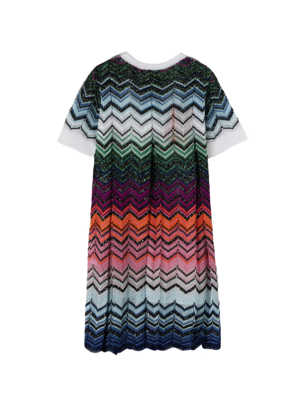 Missoni Kids Jurk verfraaid met pailletten en zigzag-patroon Blauw