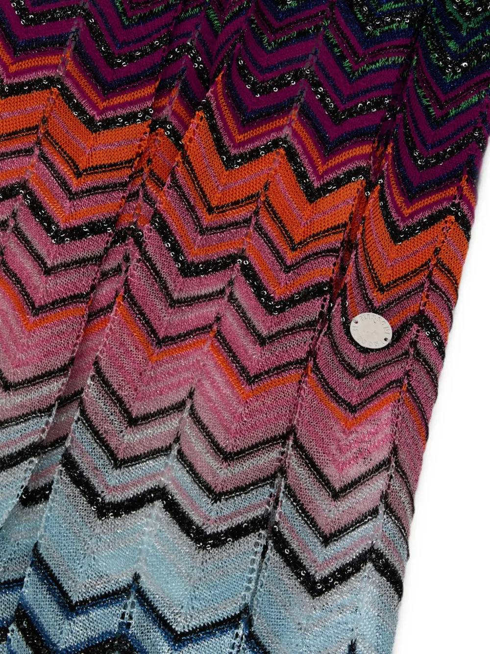 Missoni Kids Jurk verfraaid met pailletten en zigzag-patroon Blauw