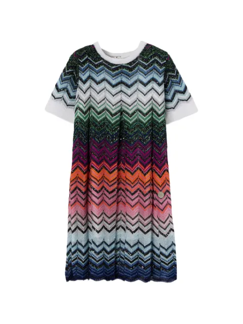 Missoni Kids vestido tejido en zigzag