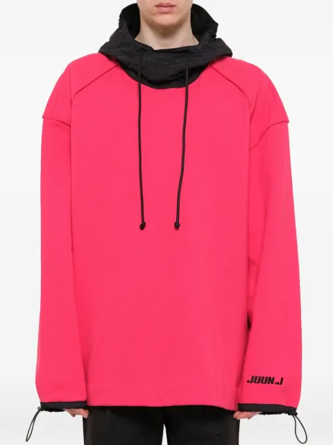Juun.J logo-print drawstring-cuff hoodie