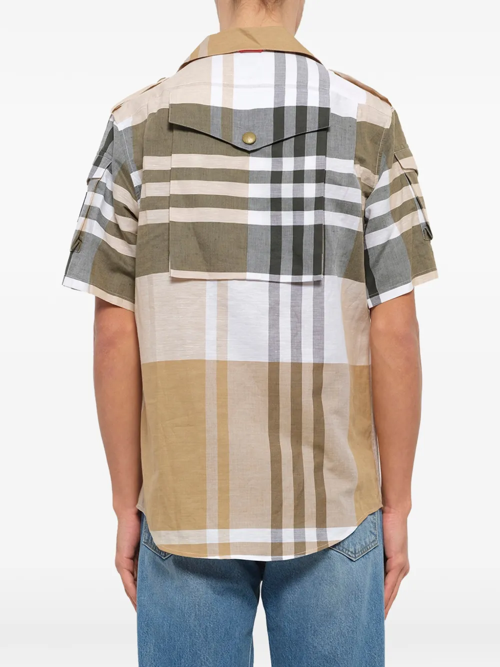 Moncler Geruit overhemd Beige