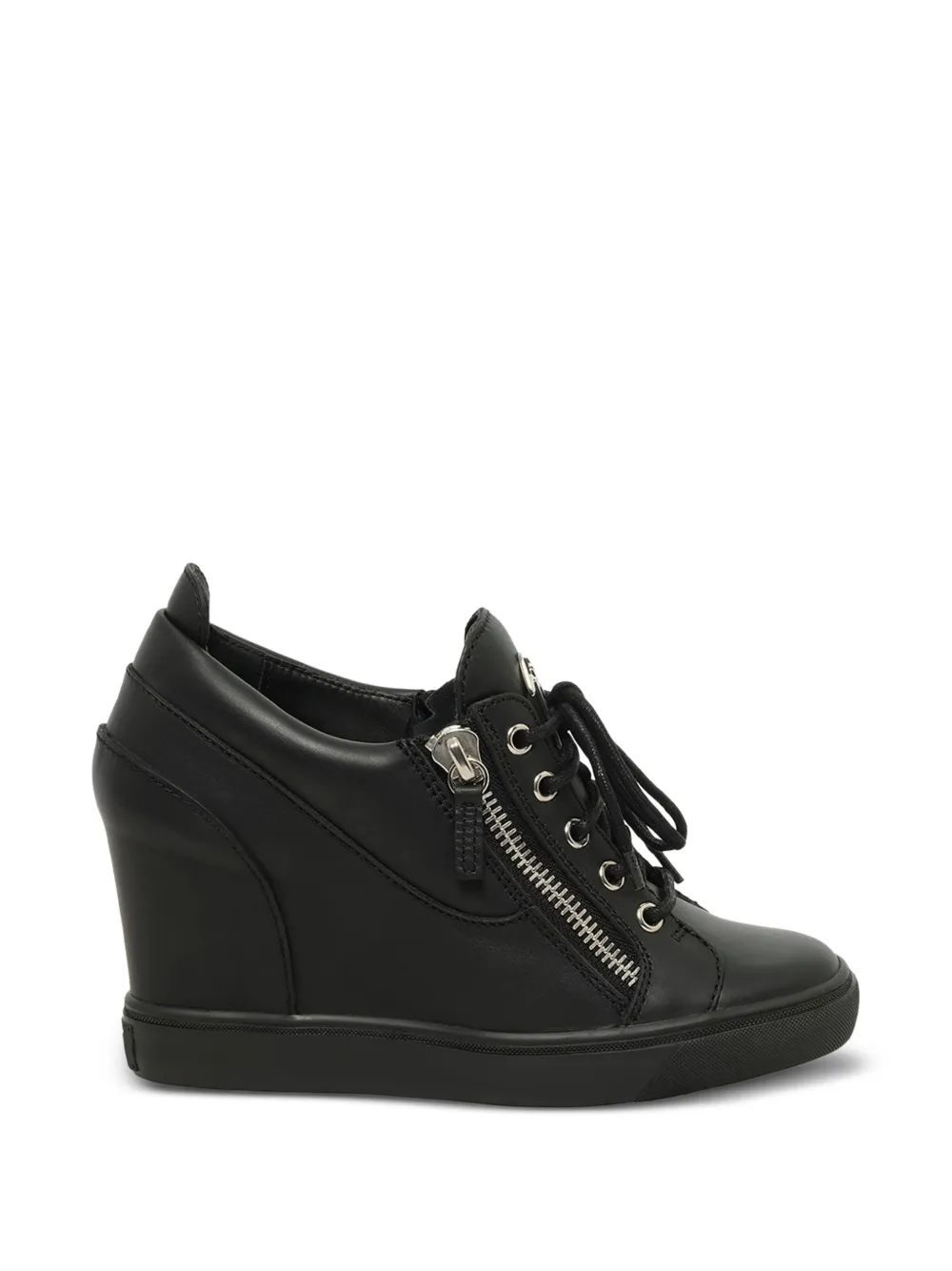 Giuseppe Zanotti wedge-heel zip-detail sneakers Zwart