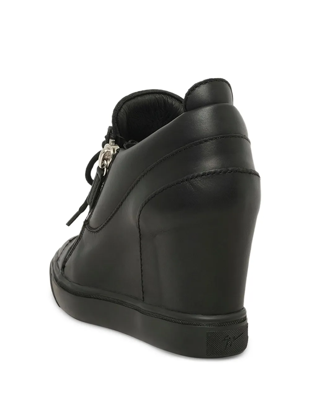 Giuseppe Zanotti wedge-heel zip-detail sneakers Zwart