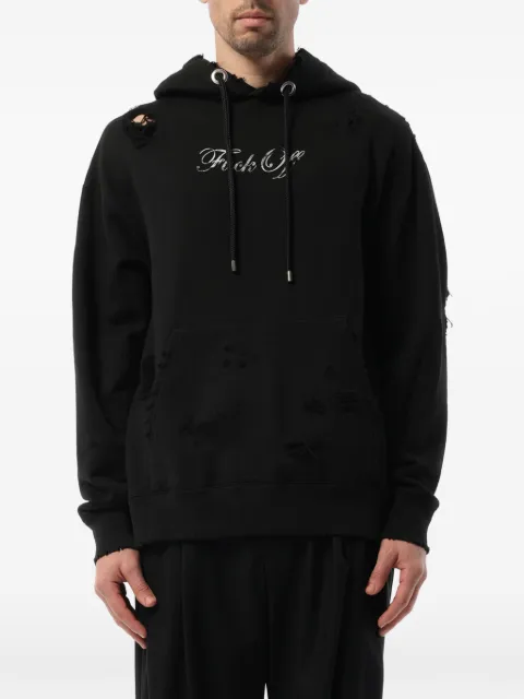 Mastermind Japan distressed skull-print hoodie
