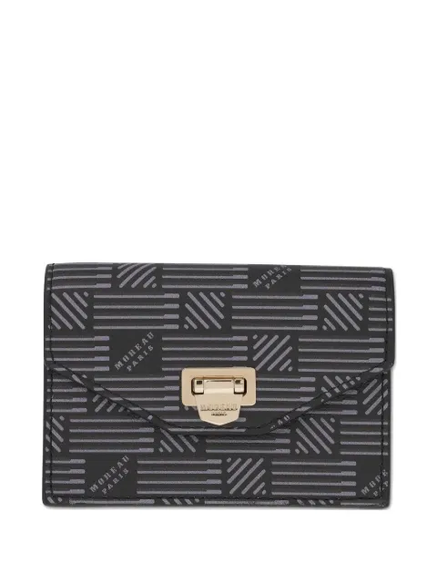 Moreau flap logo-print leather wallet