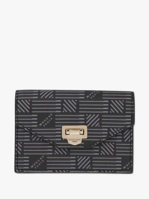 Moreau flap logo-print leather wallet